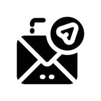 send mail glyph icon. Strong and solid icon for websites and mobile apps. vector