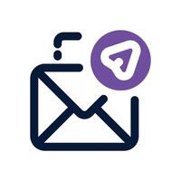 send mail dual tone icon. Sleek and modern icon for websites and mobile apps. vector