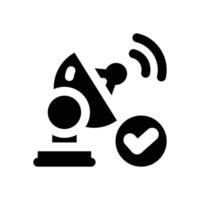 satellite glyph icon. Strong and solid icon for websites, mobile interfaces, presentations, and visual branding. High quality and easy to edit. vector