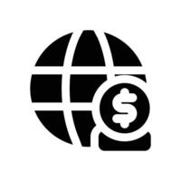 global economy glyph icon. Strong and solid icon for websites and mobile apps. vector