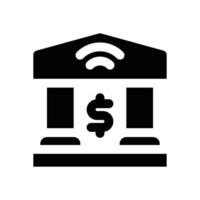 online banking glyph icon. Strong and solid icon for websites, mobile interfaces, presentations, and visual branding. High quality and easy to edit. vector