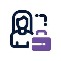 female employe dual tone icon. Sleek and modern icon for websites and mobile apps. vector