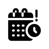 time and date glyph icon. Strong and solid icon for websites and mobile apps. vector