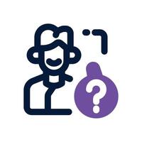 thinking dual tone icon. Sleek and modern icon for websites and mobile apps. vector