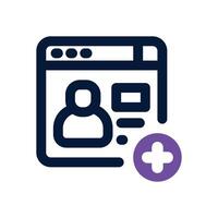 new account dual tone icon. Sleek and modern icon for websites and mobile apps. vector