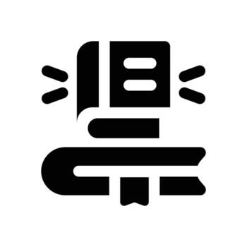 print book glyph icon. Strong and solid icon for websites and mobile apps. vector