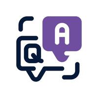 q and a duotone icon. Sleek and modern icon for websites, mobile apps, marketing materials, and corporate design. Fully scalable and ready to use. vector