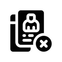 rejected glyph icon. Strong and solid icon for websites, mobile interfaces, presentations, and visual branding. High quality and easy to edit. vector