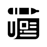 journal glyph icon. Strong and solid icon for websites and mobile apps. vector