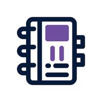 note book dual tone icon. Sleek and modern icon for websites and mobile apps. vector