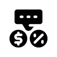 negotiation glyph icon. Strong and solid icon for websites and mobile apps. vector