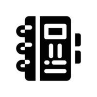 note book glyph icon. Strong and solid icon for websites and mobile apps. vector