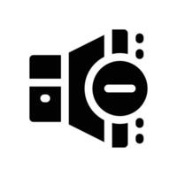 volume down glyph icon. Strong and solid icon for websites and mobile apps. vector