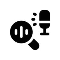 podcast search glyph icon. Strong and solid icon for websites and mobile apps. vector