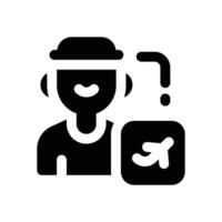tourist glyph icon. Strong and solid icon for websites and mobile apps. vector