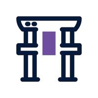 torii gate dual tone icon. Sleek and modern icon for websites and mobile apps. vector