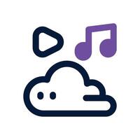 cloud music dual tone icon. Sleek and modern icon for websites and mobile apps. vector