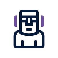 moai dual tone icon. Sleek and modern icon for websites and mobile apps. vector