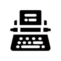 typerwriter glyph icon. Strong and solid icon for websites, mobile interfaces, presentations, and visual branding. High quality and easy to edit. vector