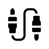 audio jack glyph icon. Strong and solid icon for websites and mobile apps. vector