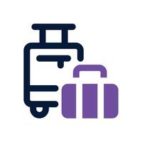 travel bag dual tone icon. Sleek and modern icon for websites and mobile apps. vector