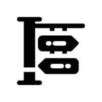 sign post glyph icon. Strong and solid icon for websites and mobile apps. vector