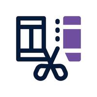 cutting dual tone icon. Sleek and modern icon for websites and mobile apps. vector