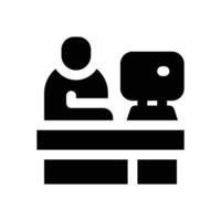 content creator glyph icon. Strong and solid icon for websites and mobile apps. vector