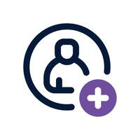 follower dual tone icon. Sleek and modern icon for websites and mobile apps. vector
