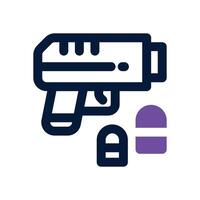 gun weapon dual tone icon. Sleek and modern icon for websites and mobile apps. vector
