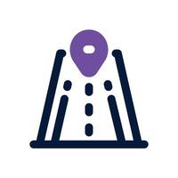 road dual tone icon. Sleek and modern icon for websites and mobile apps. vector