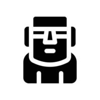 moai glyph icon. Strong and solid icon for websites and mobile apps. vector