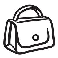 Simple handbag silhouette in bold black outlines suitable for fashion and design concepts vector
