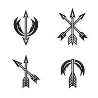 illustrations of various stylized arrow and crescent moon silhouettes suitable for branding and design concepts vector