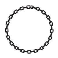Elegant black silhouette chain border forming a perfect circle suitable for decorative frames design elements and artistic embellishments vector