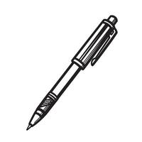 Elegant black ink pen illustration isolated on white background a minimalist silhouette style perfect for design and writing related concepts. vector