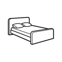 A simple illustration of a double bed featuring a headboard two pillows and a clean silhouette design vector