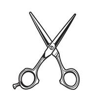 illustration featuring a detailed silhouette of barber scissors in a crossed position with a clean and minimalist design. vector