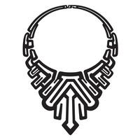 Elegant geometric silhouette of a black and white necklace design featuring intricate shapes and a modern fashion style vector