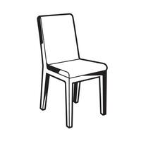 illustration of a modern minimalist chair design in black and white silhouette suitable for furniture interior design and architectural visualizations vector