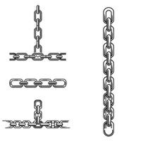 illustration featuring various detailed black and white chain designs representing connection strength and security concepts silhouette vector