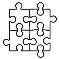 Connected puzzle pieces representing teamwork collaboration problem solving and strategic planning within a team in a business environment. vector