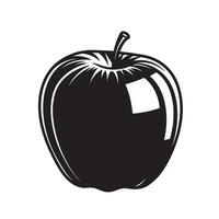 A beautifully crafted silhouette illustration of a crisp apple featuring intricate details and a modern artistic design. vector