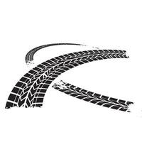 Dramatic tire tracks on a white background with a silhouette effect capturing motion and speed in a graphical format. vector