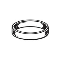 Simple black and white illustration of a hockey puck perfect for sports themes game day graphics and ice rink projects vector