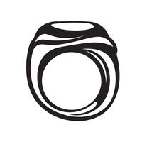 Elegant silhouette of a decorative ring with bold curves and smooth lines suitable for jewelry designs vector