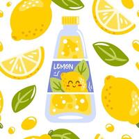 Lemon and lime illustration with playful design vector