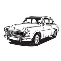 illustration of a classic vintage car presented in a minimalist silhouette style perfect for design projects and retro themed artwork. vector