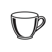 Clean simple silhouette illustration of a coffee cup or mug for breakfast beverage design or coffee related concepts vector
