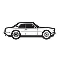 illustration depicting a sleek silhouette of a vintage classic automobile with detailed design elements perfect for automotive design vector